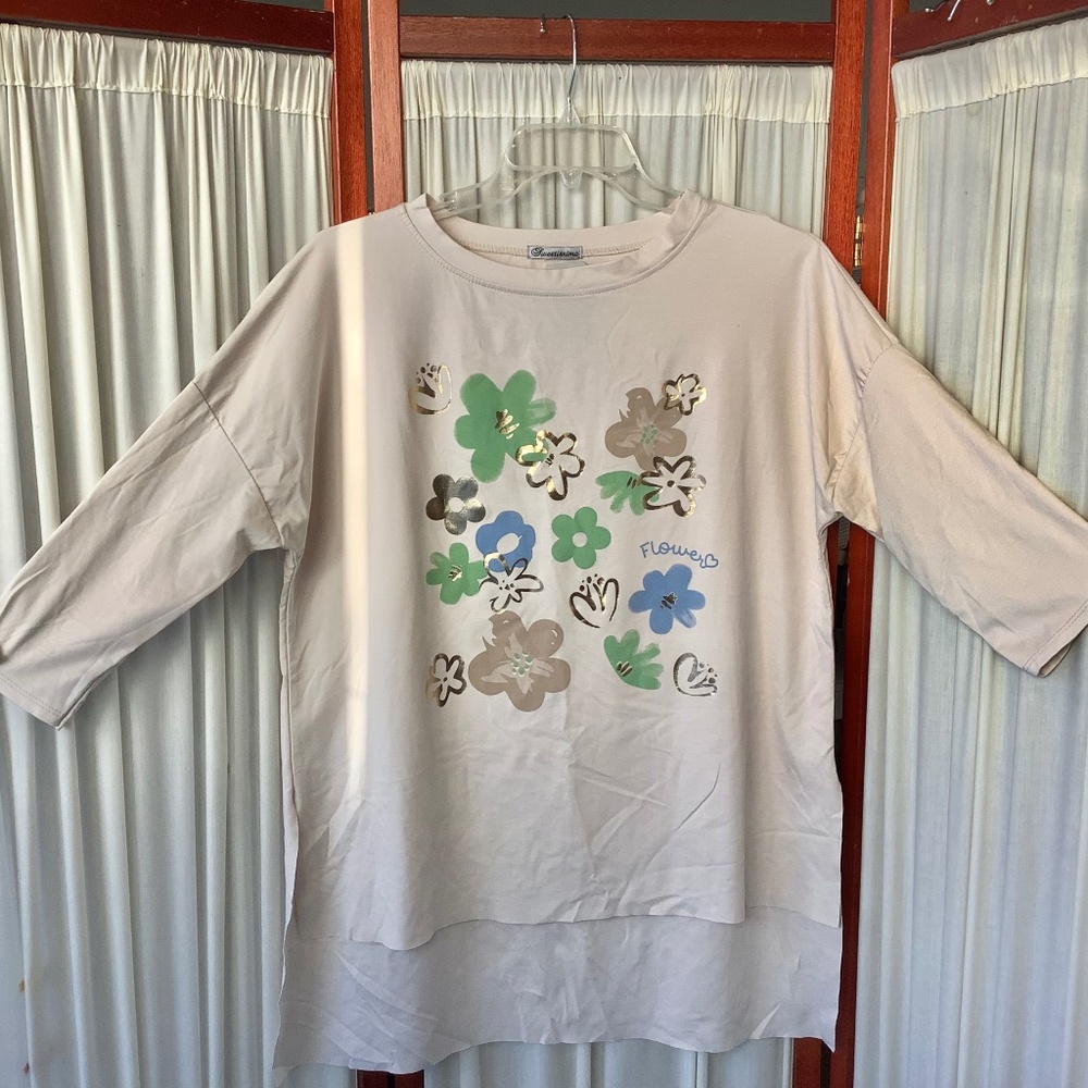 Sweetissima Womens Hi Lo Top with Flowers One Size